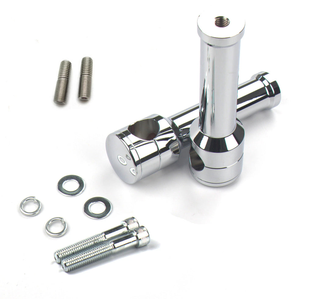 Chrome Round 6" Rise Mount for DNA Paughco Springer Handlebar (Riser)