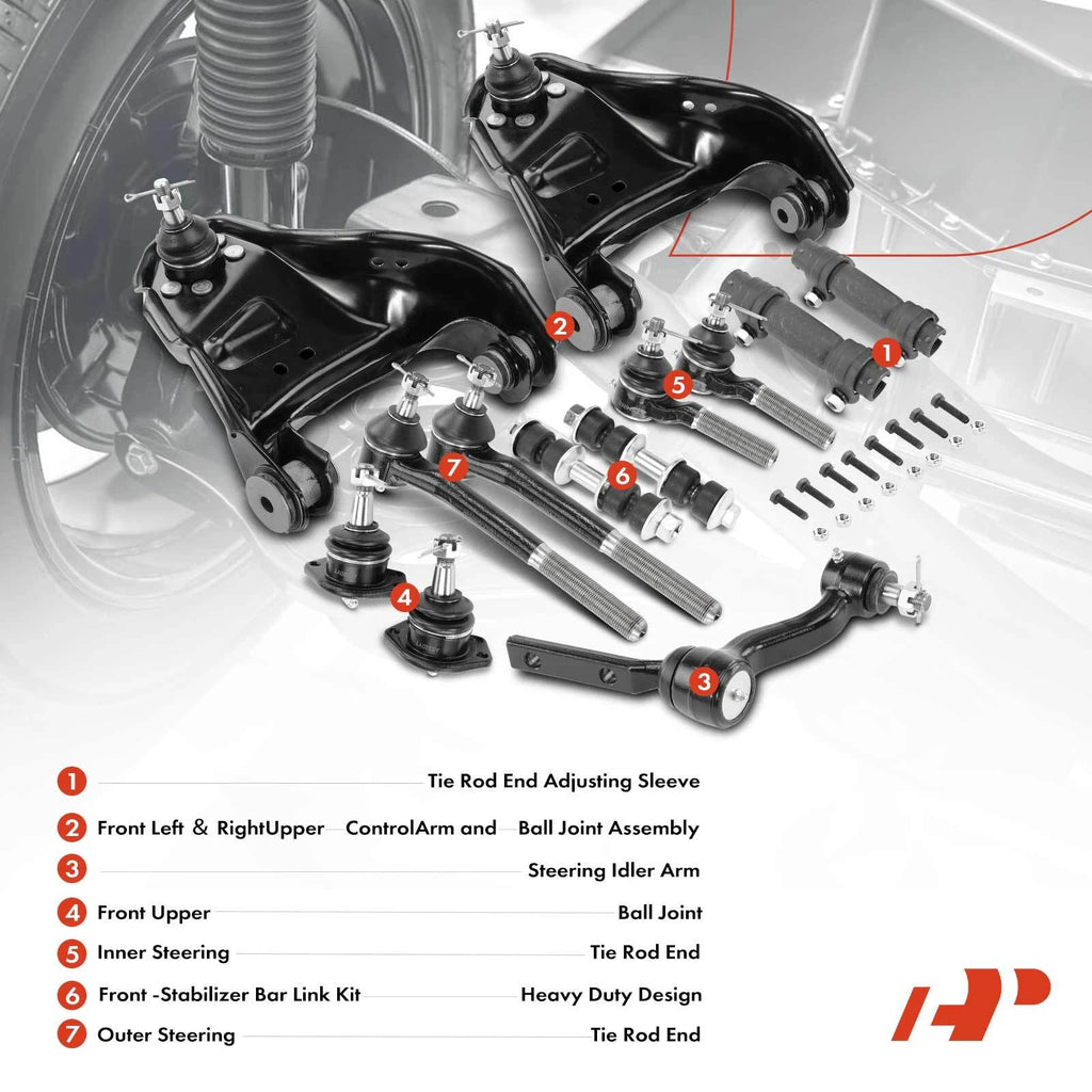 Set of 13 Front Control Arms & Ball Joints for Chevy Blazer (1998–2005)
