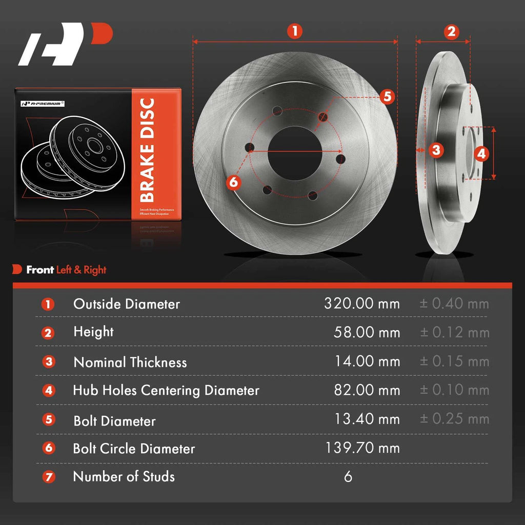 Rear Disc Brake Rotors for Nissan Armada Pathfinder Titan (2005–2015)