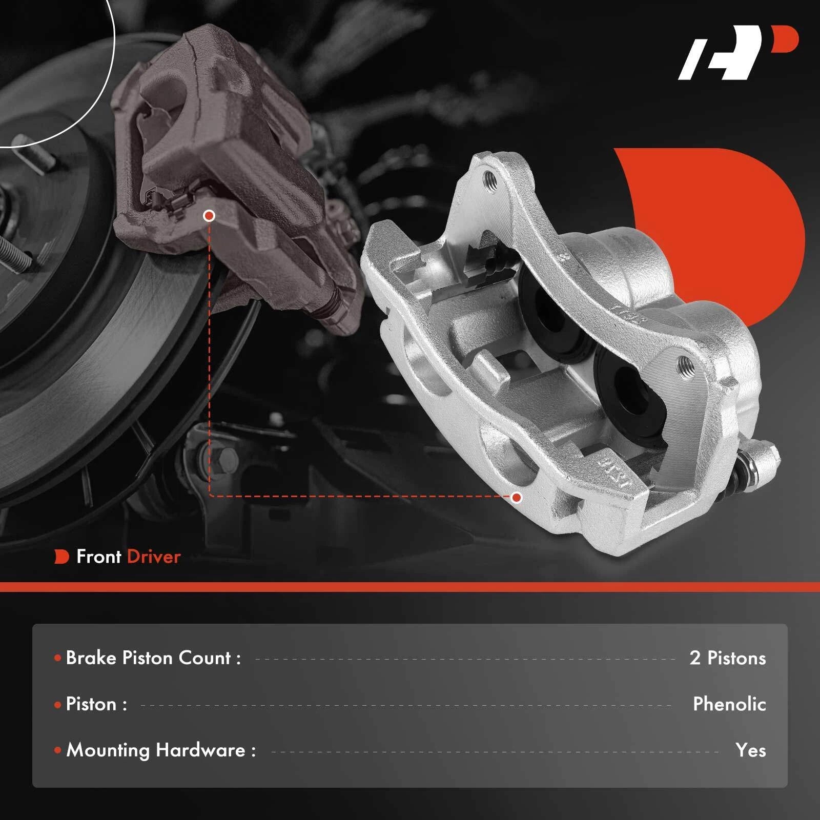 Pair Front Disc Brake Calipers for Ford Explorer Sport (2003)