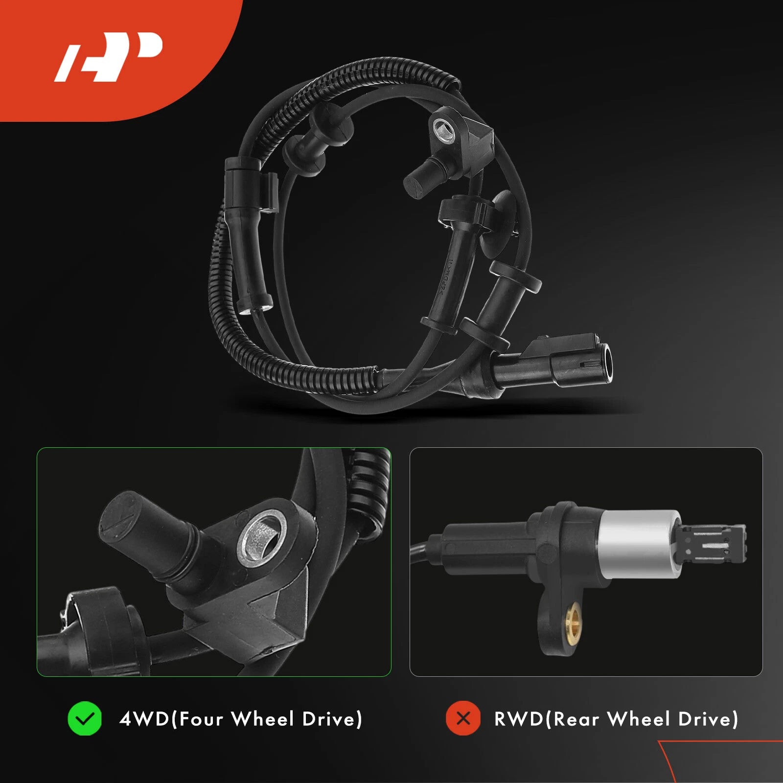 Front ABS Wheel Speed Sensor for Ford Excursion F-250 Super Duty (2000-2005)