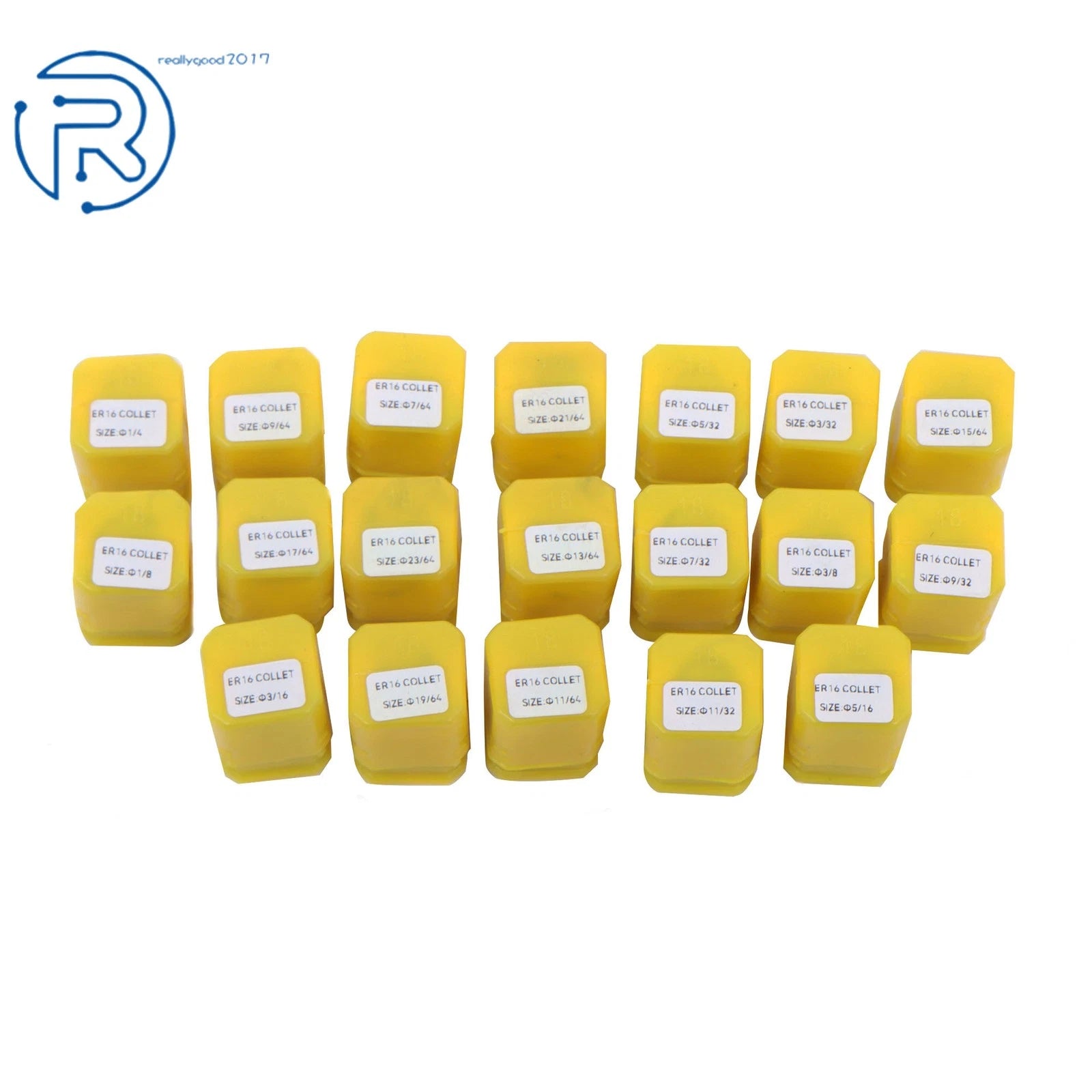 19-Pack ER16 Collet Set for (Includes 16th, 32nd, 64th Sizes)