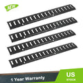 Set of 4 E Track Tie Down Rails for Garages (3') - Powder-Coat Black