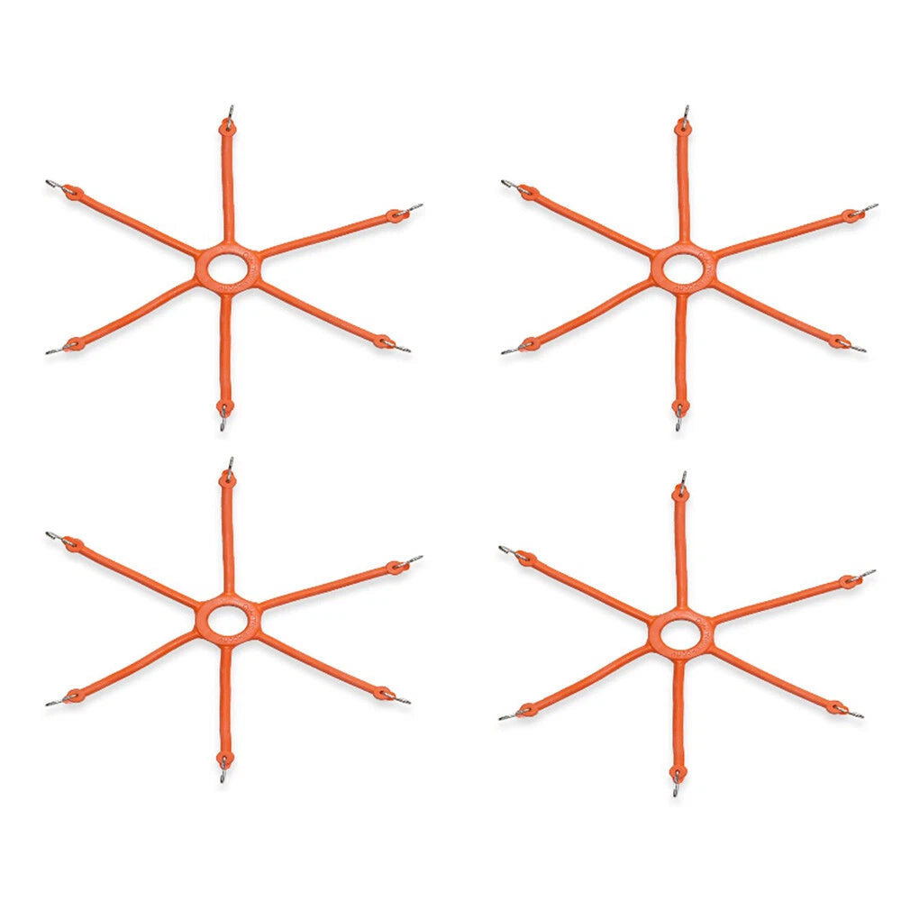 4PK Tire Chains for Light Trucks (Fits 18"-25" Rims) 0218 Rubber Adjuster Spider