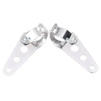 Fork Mount Headlight Brackets for Cafe Racer Bobber Chopper Silver