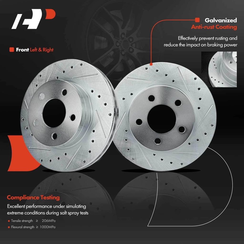 Set of 8 Front Drilled Brake Rotors & Pads for Ford Explorer Ranger