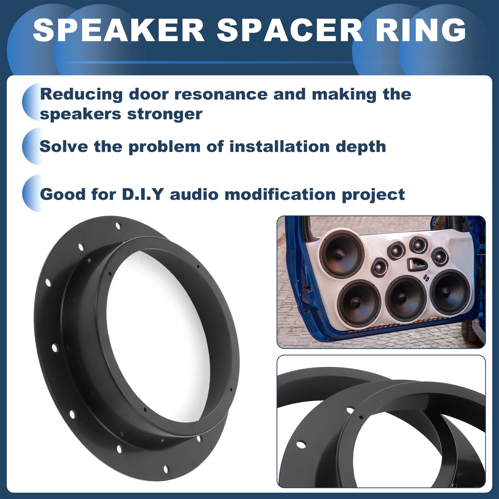 Set of 2 Speaker Spacer Rings for Volkswagen Caddy (2004–2015)