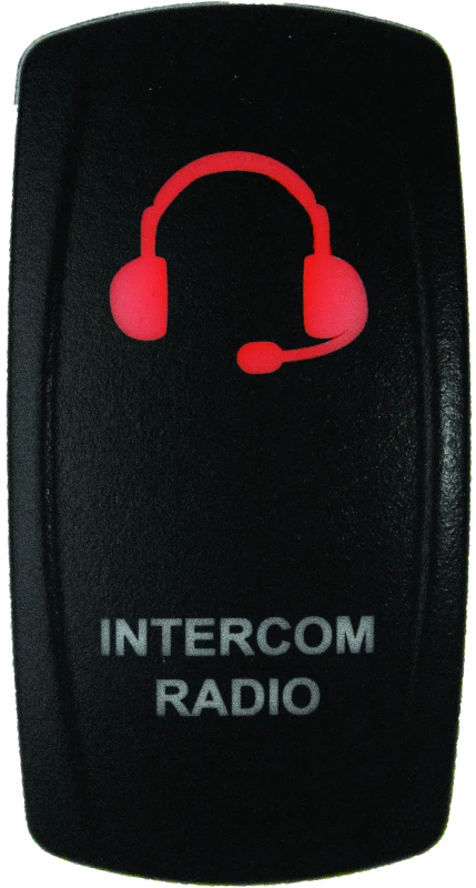 Lighted Switch for DragonFire Racing (Int/Rad On/Off, Red LED)