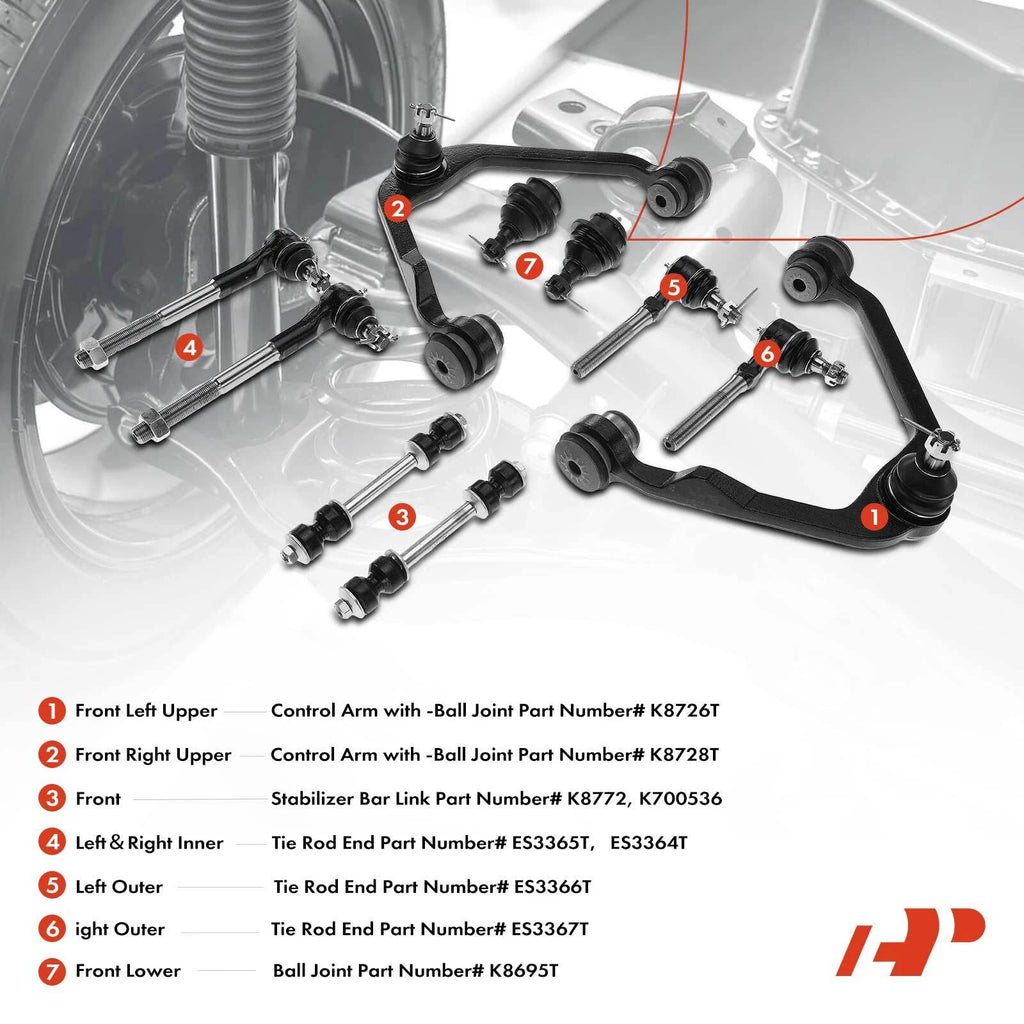 10x Front Control Arm Ball Joints for Ford F-150 F-250 (2004–2023)