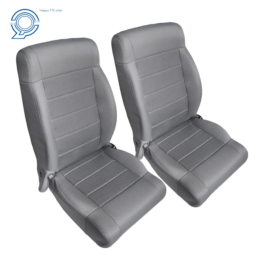 Set of 2 Gray Cloth Seat Covers for Jeep Wrangler (2007–2012)