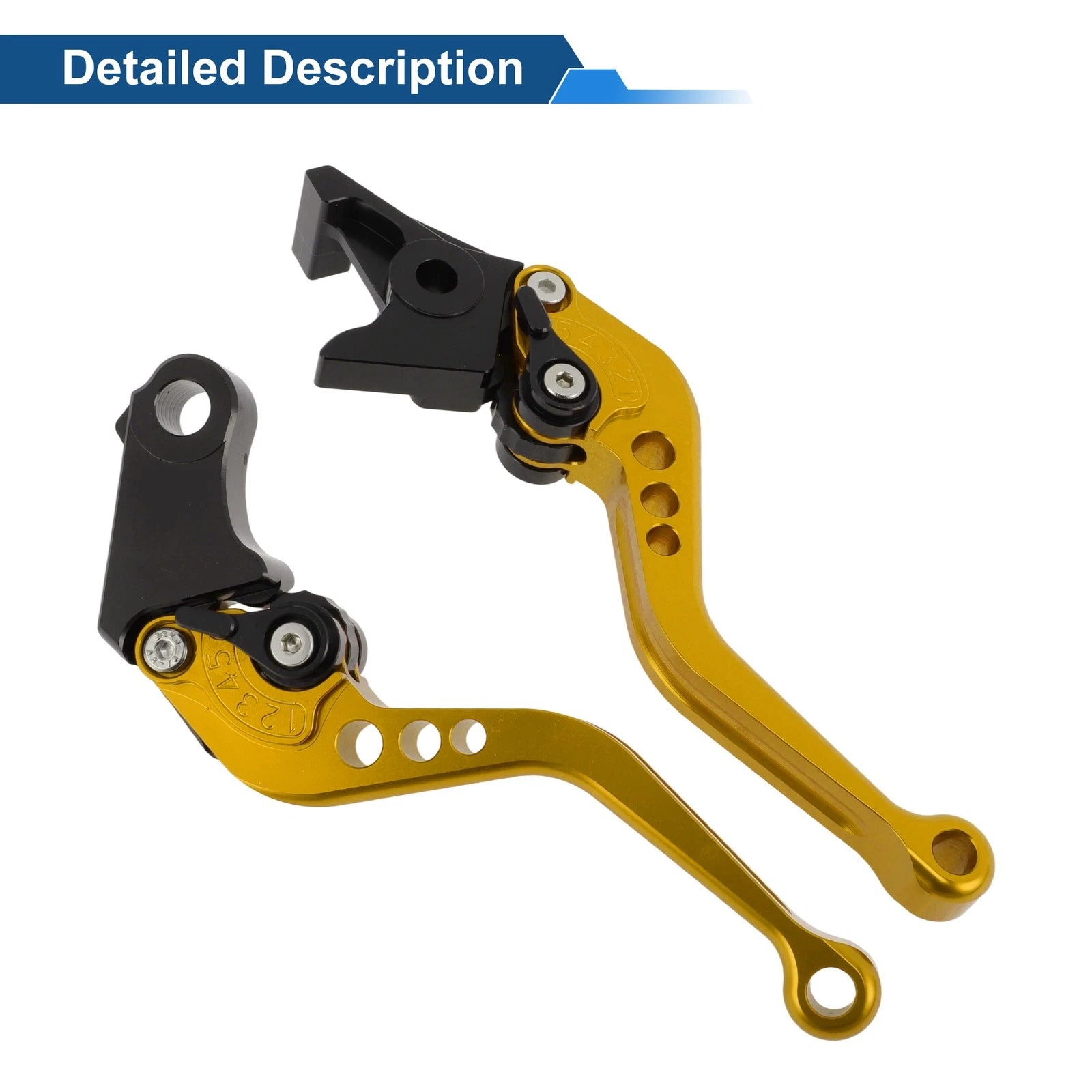 Adjustable Short Brake Clutch Lever for Honda CB599/CB600 Hornet (1998–2006) Gold Tone