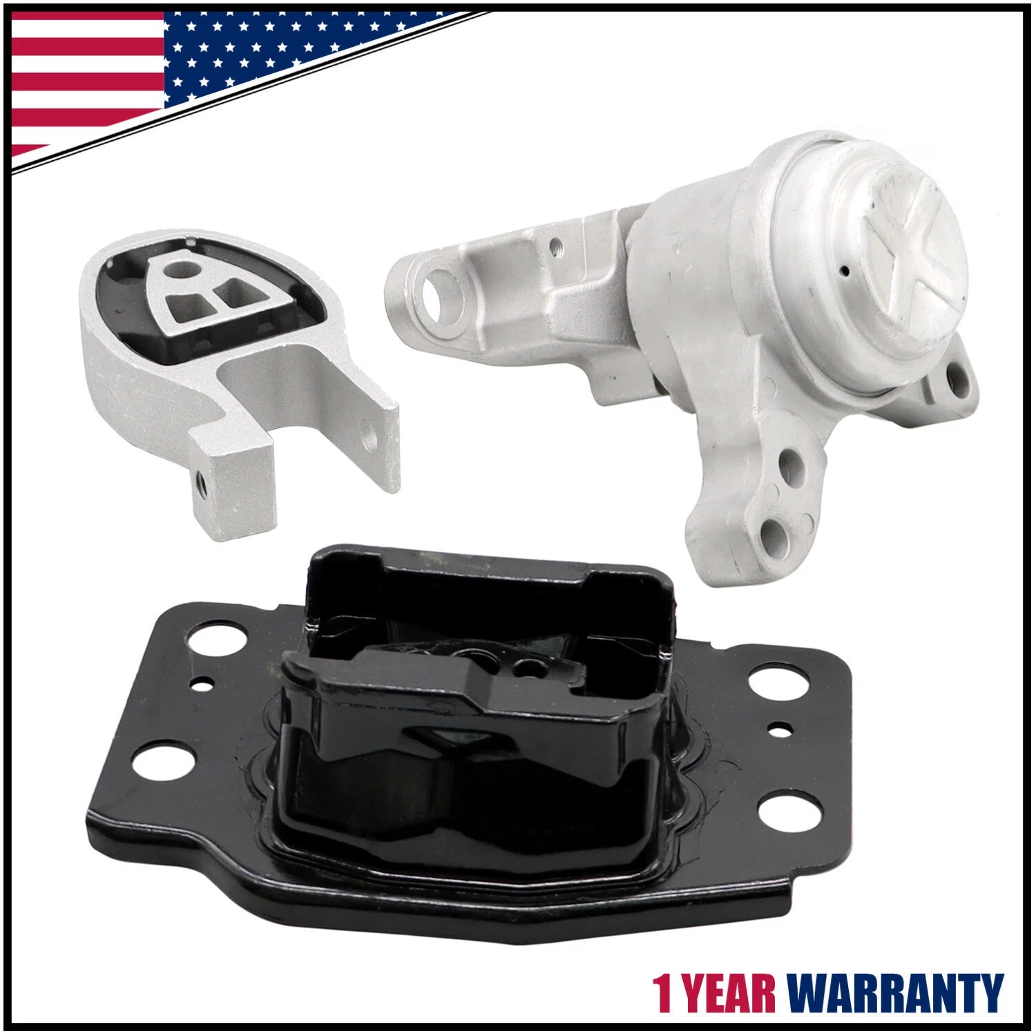 Set of 3 Engine Motor & Trans Mounts for Ford Fusion (2013–2020) 1.5L 1.6L