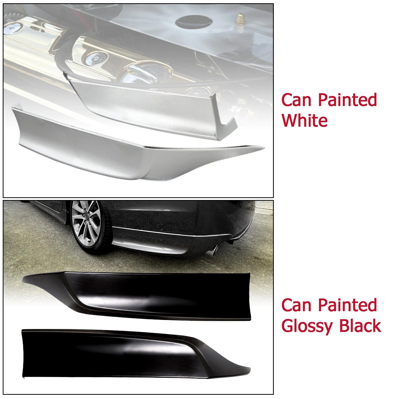 Set of 2 Black Rear Bumper Spoiler Lips for Honda Accord (2013-2015)