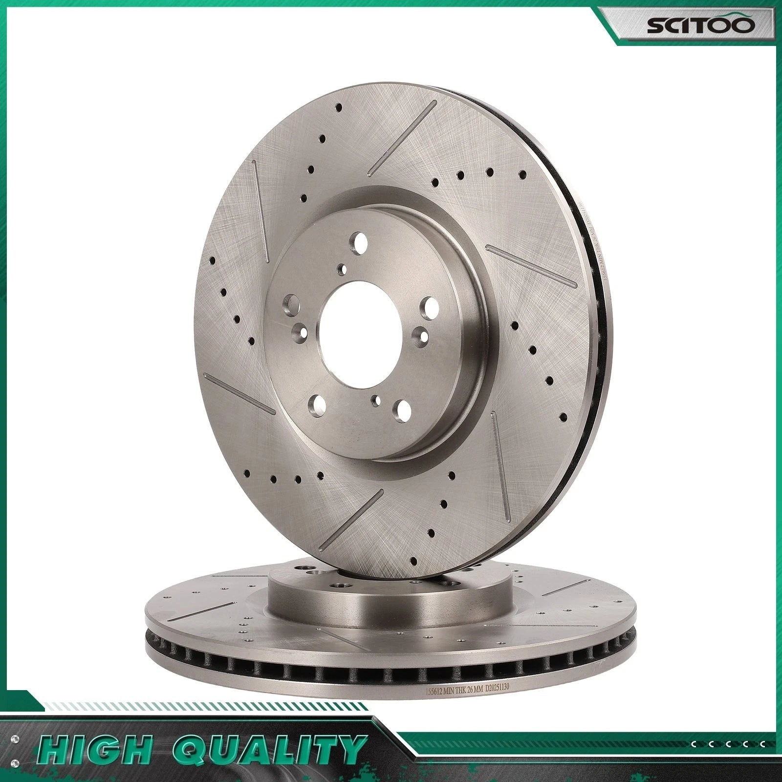Front Drilled Slotted Brake Rotors for Acura MDX RLX ZDX (2010–2013)