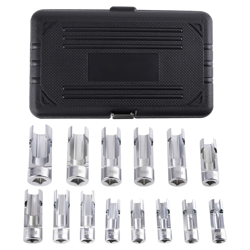 Diesel Injector Fuel Line Socket Wrench Set for 10-22mm (3/8-1/2in)