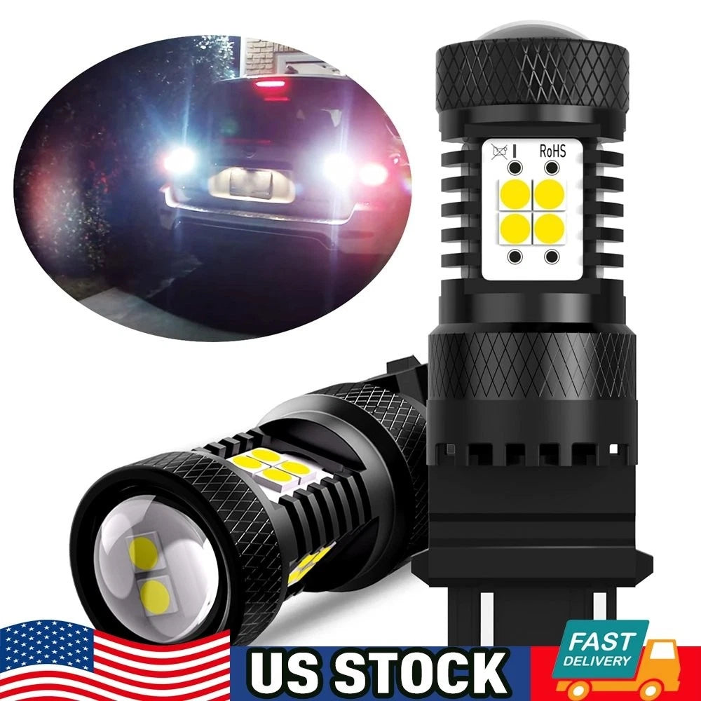 2X AUXITO 3157 3156 LED Reverse Backup Light Bulbs 3000LM 6000K for