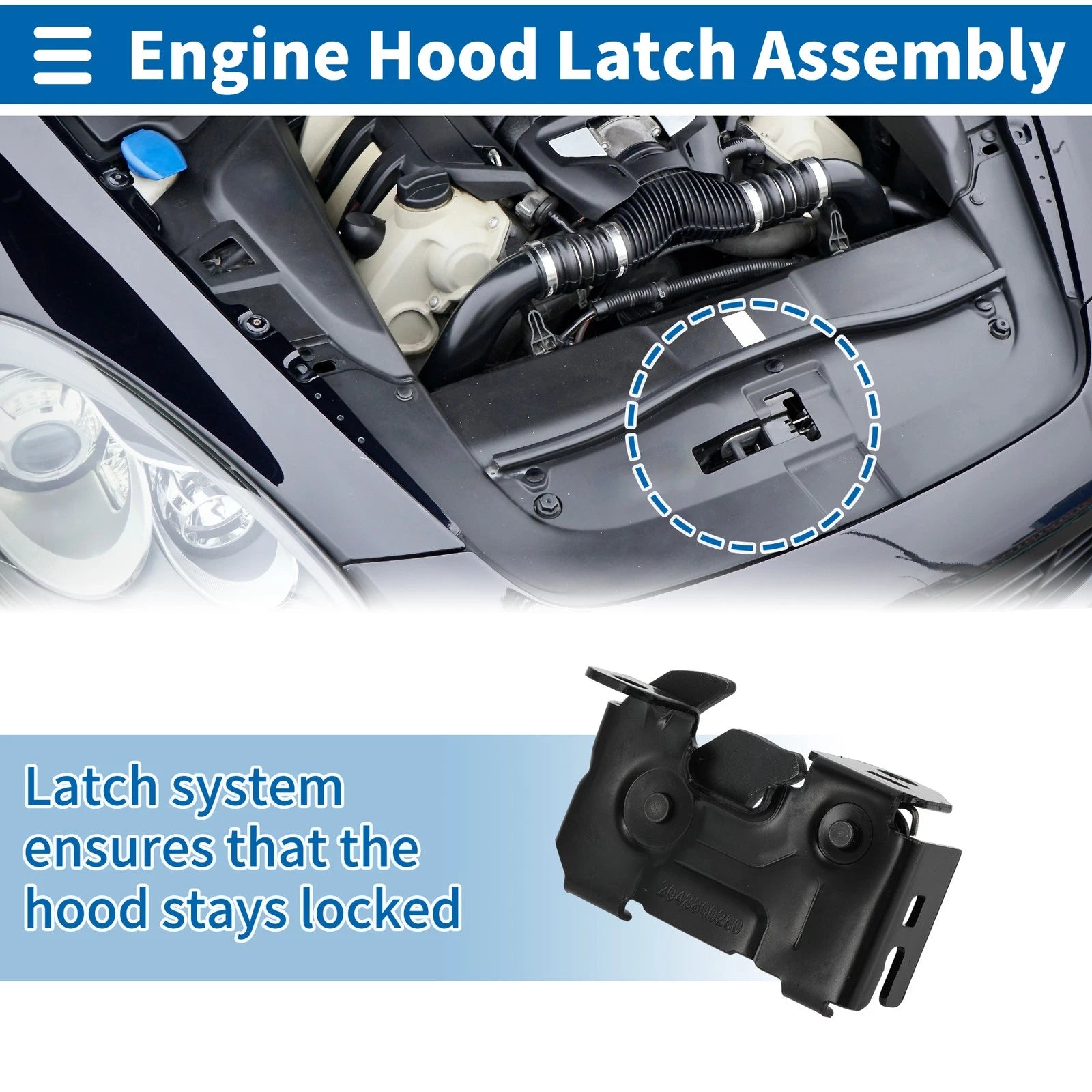 Hood Latch Assembly for Mercedes-Benz C250 (2012–2015) No.A2048800260
