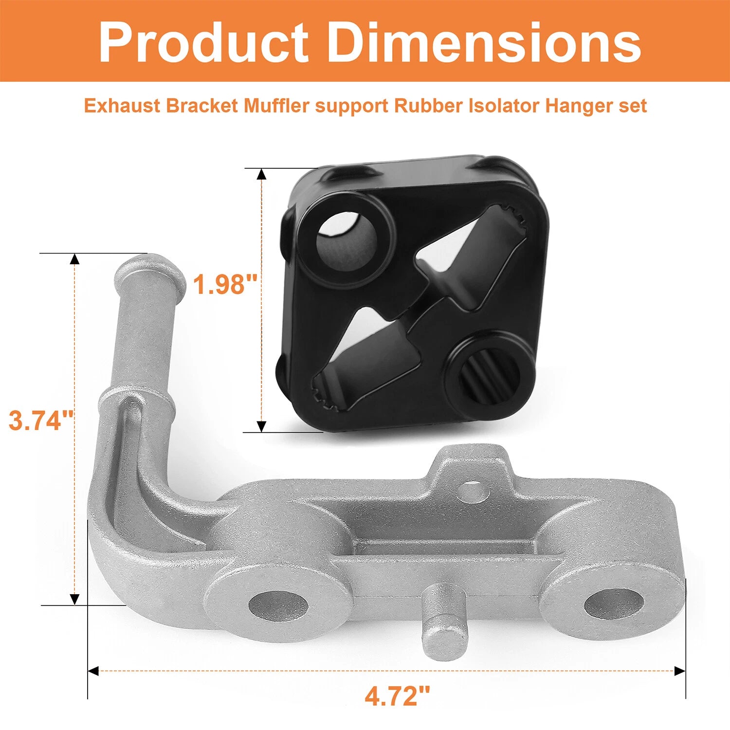 Passenger Side Heavy-Duty Rubber Isolator Hanger Kit for Ram 1500 (2019–2025)