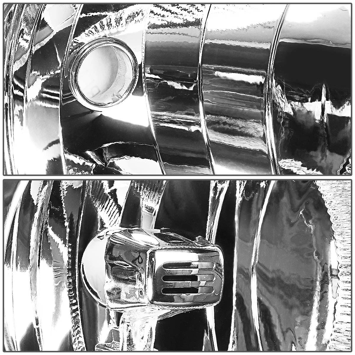 Pair of Black/Amber Signal Headlight Lamps for Chevy Silverado (2007–2014)