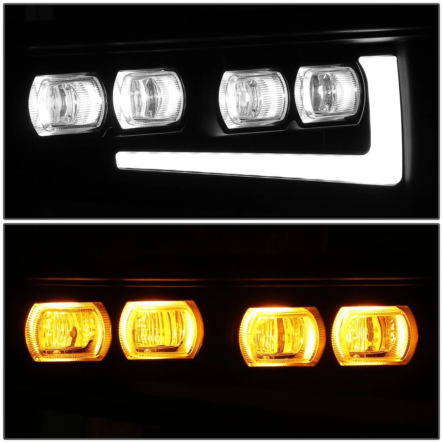 LED Fog Lights for Ford Bronco (2021–2025) - Black Clear Projector Quad Beam