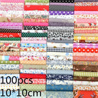 Set of 100 Craft Cotton Cloth Squares for DIY Patchwork Quilting (10x10cm)