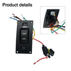 Switch Panel Bilge Curved Shaped Plastic IP66 ON-OFF-ON Waterproof 20A Fuse