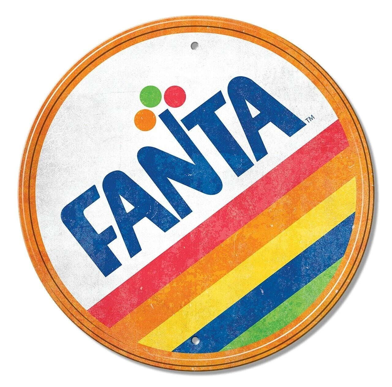 Fanta Round Decorative Metal Aluminum Sign #2641