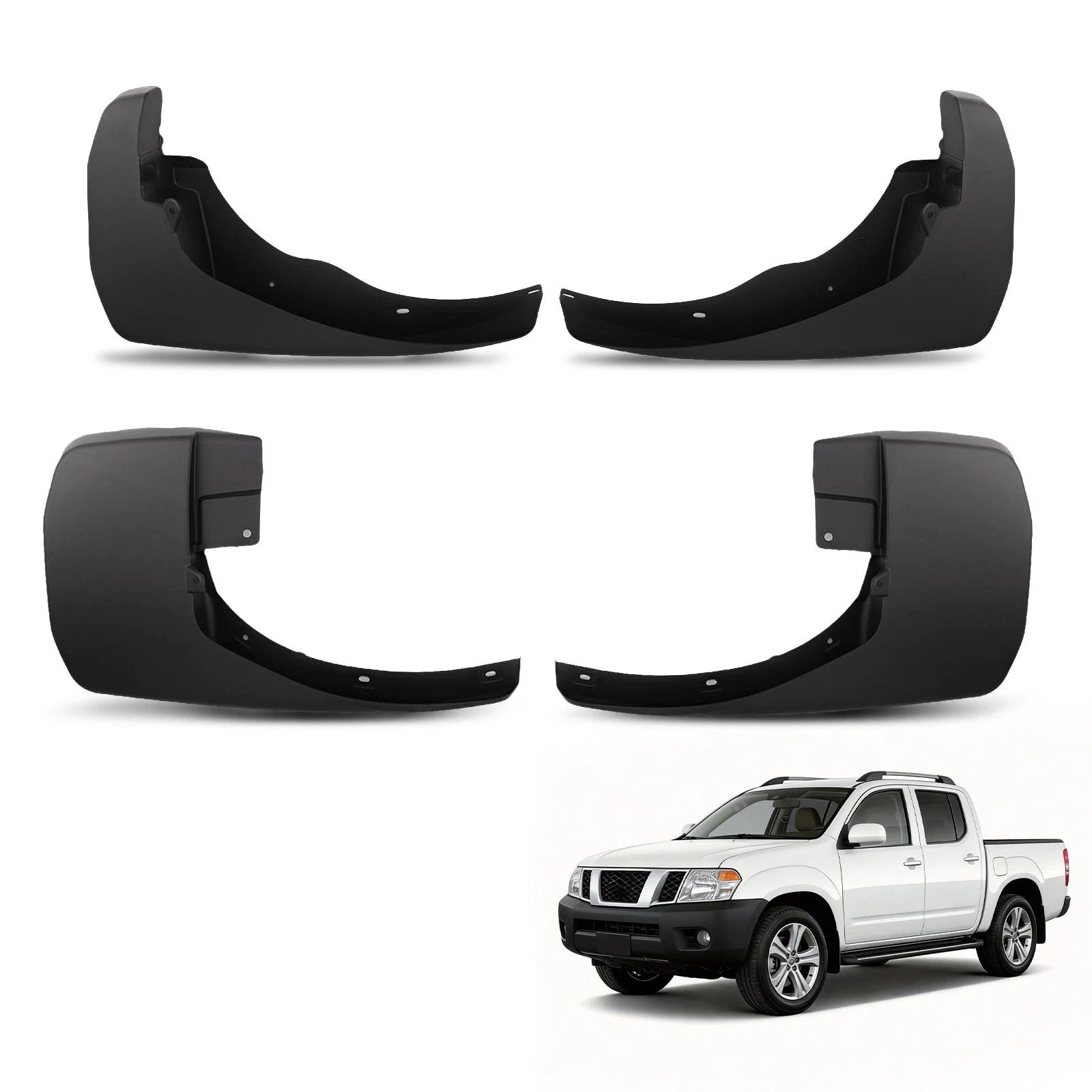 Set of 4 Mud Flaps for Nissan Frontier Desert Runner (2013–2015) 999J2-B600004