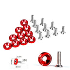 50Pcs Red JDM Billet Aluminum Fender Washer Kit for Engine Bay Dress Up