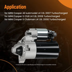 Starter Motor for Mini Cooper 1.6L (2007–2015) 0001106406 S0568 12V 0.9kW