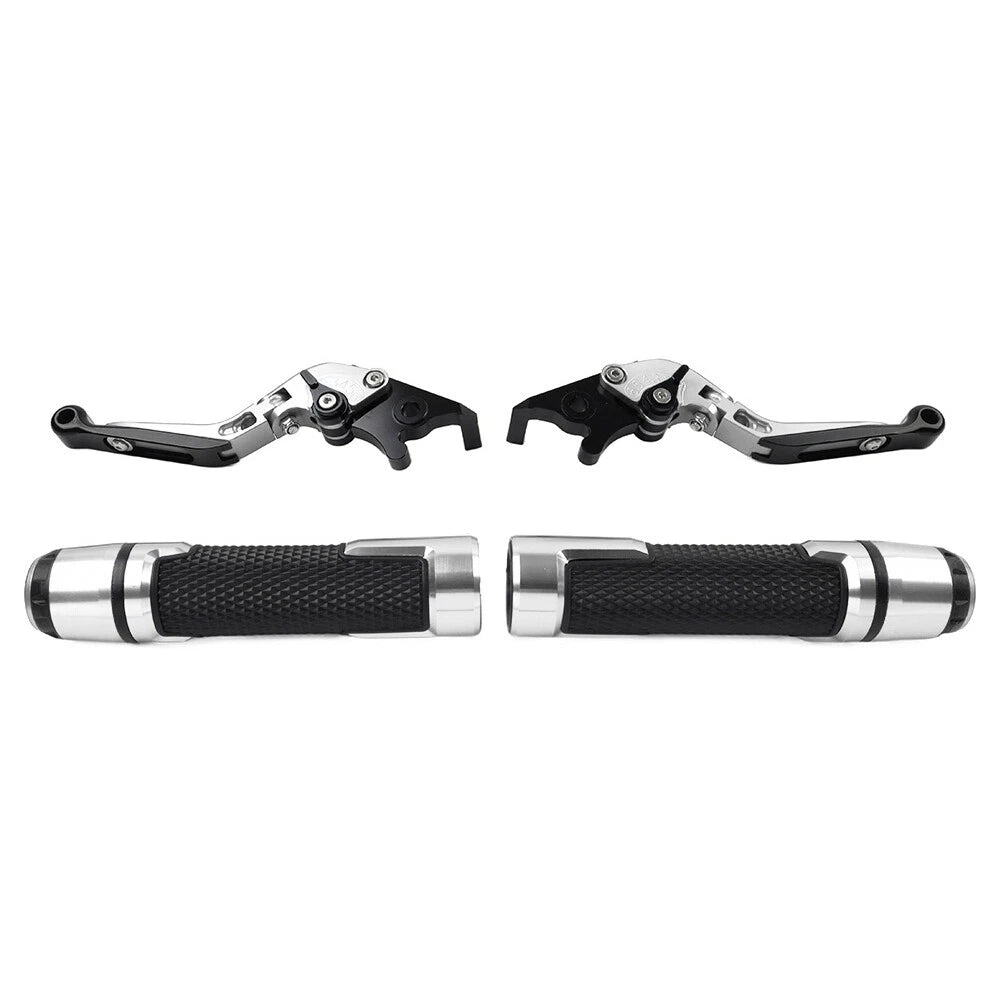 Silver Extendable Brake Clutch Levers Grip Set for Ducati Monster (2001–2006)