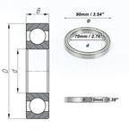Deep Groove Ball Bearing 70x90x10mm for Scooter Skateboard (6814ZZ)
