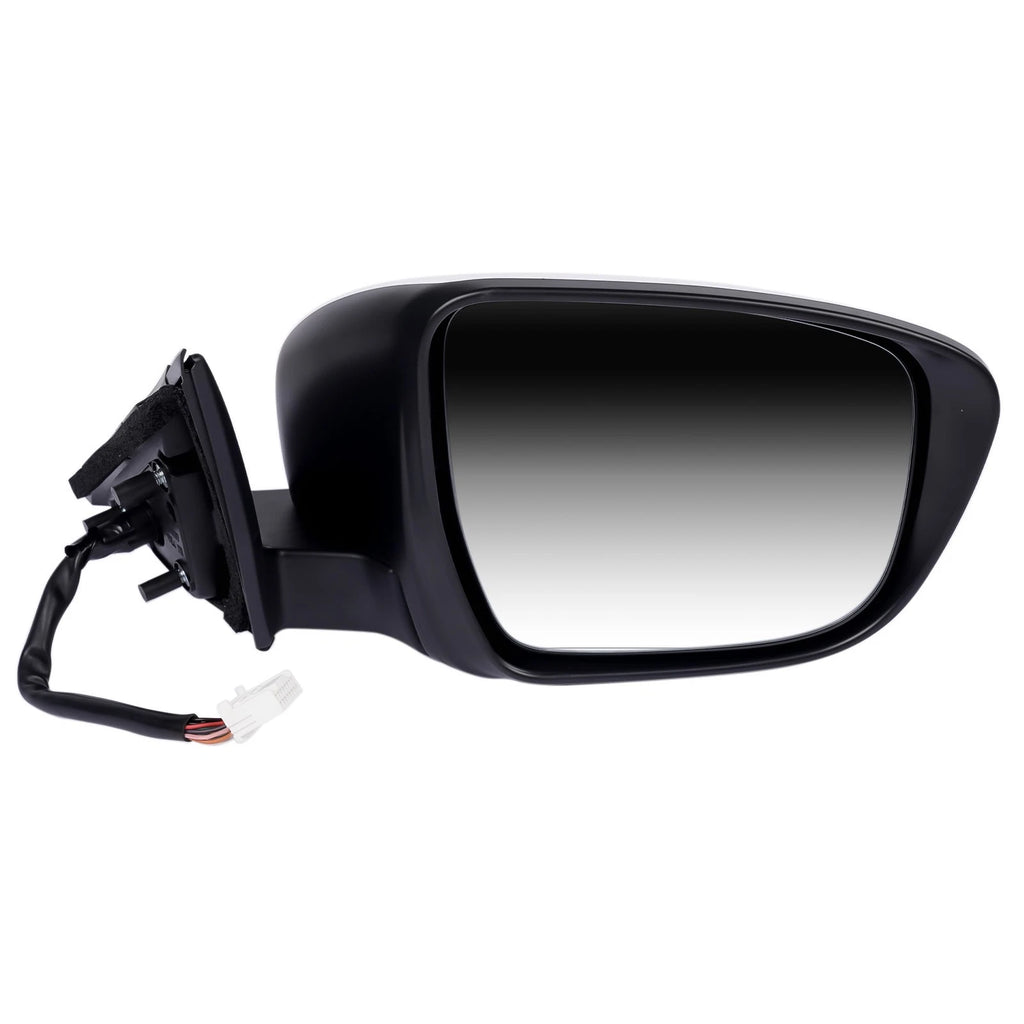 Heated Power Fold Right Side Door Mirror for Nissan Rogue (2014–2017) White