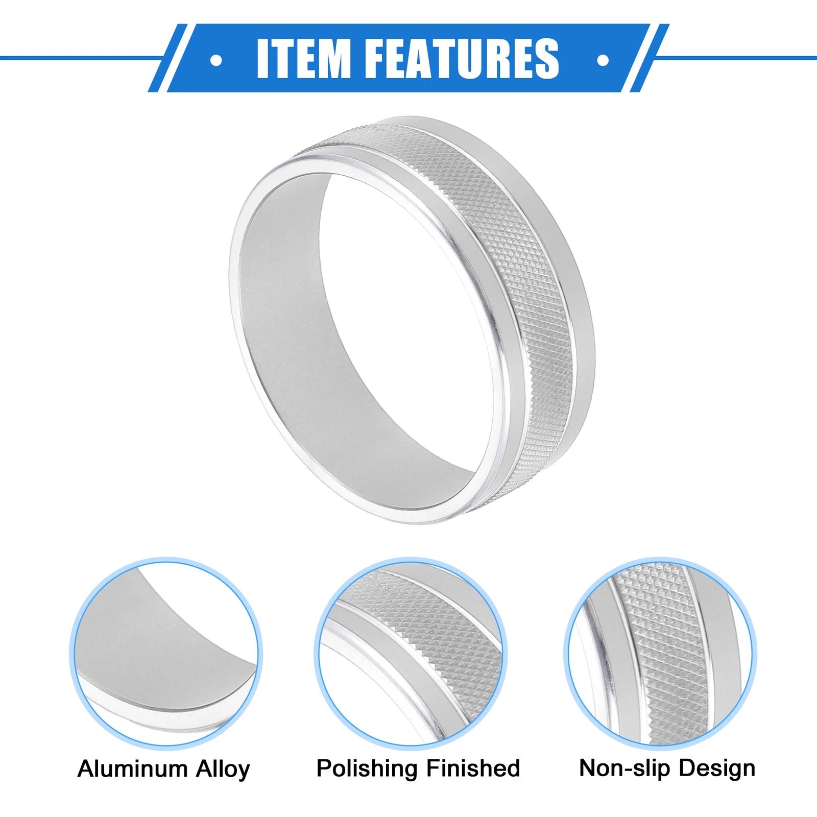 3pcs AC Switch Knob Cover Ring for Jeep Wrangler JK JKU (2011–2018) Silver