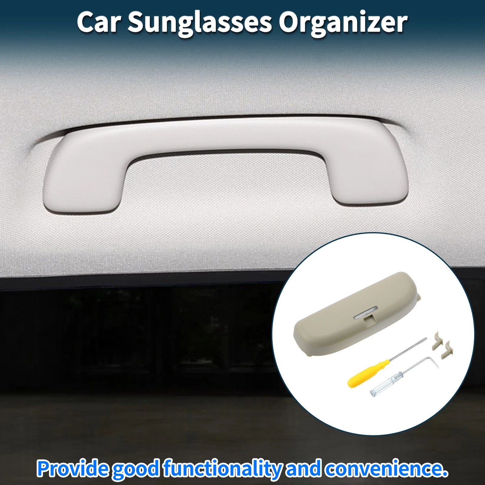 Sunglasses Case for Toyota RAV4 (2019–2023) Eyeglasses Holder ABS Beige