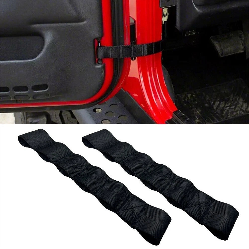 2Pcs Door Check Straps for Jeep Wrangler TJ JK JKU JL JLU (1995–2021)