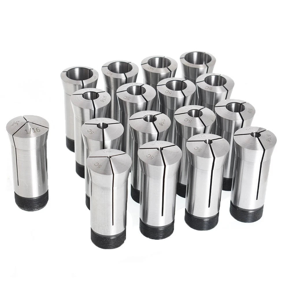 17PC Round Collet Set for 5C Lathe (Precision Tooling)
