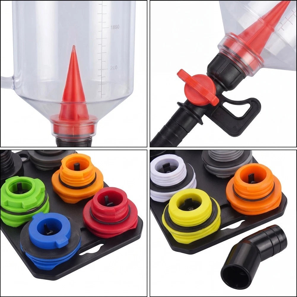 18 Piece Magnetic Oil Funnel Set for Automotive Fluid Fill Applications