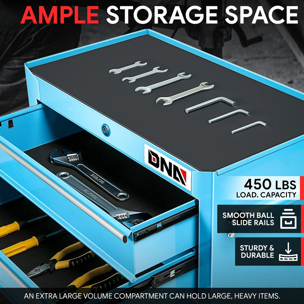 5 Drawer Lockable Rolling Tool Chest for Garage Workshop (Blue)