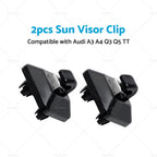 2X Sun Visor Clip Holder Hook Bracket for Audi A3 A4 Q3 Q5 TT (2010–2020)