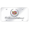 Dual Chrome New Logo on Chrome License Plate - Officially Licensed for Cadillac