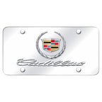 Dual Chrome New Logo on Chrome License Plate - Officially Licensed for Cadillac