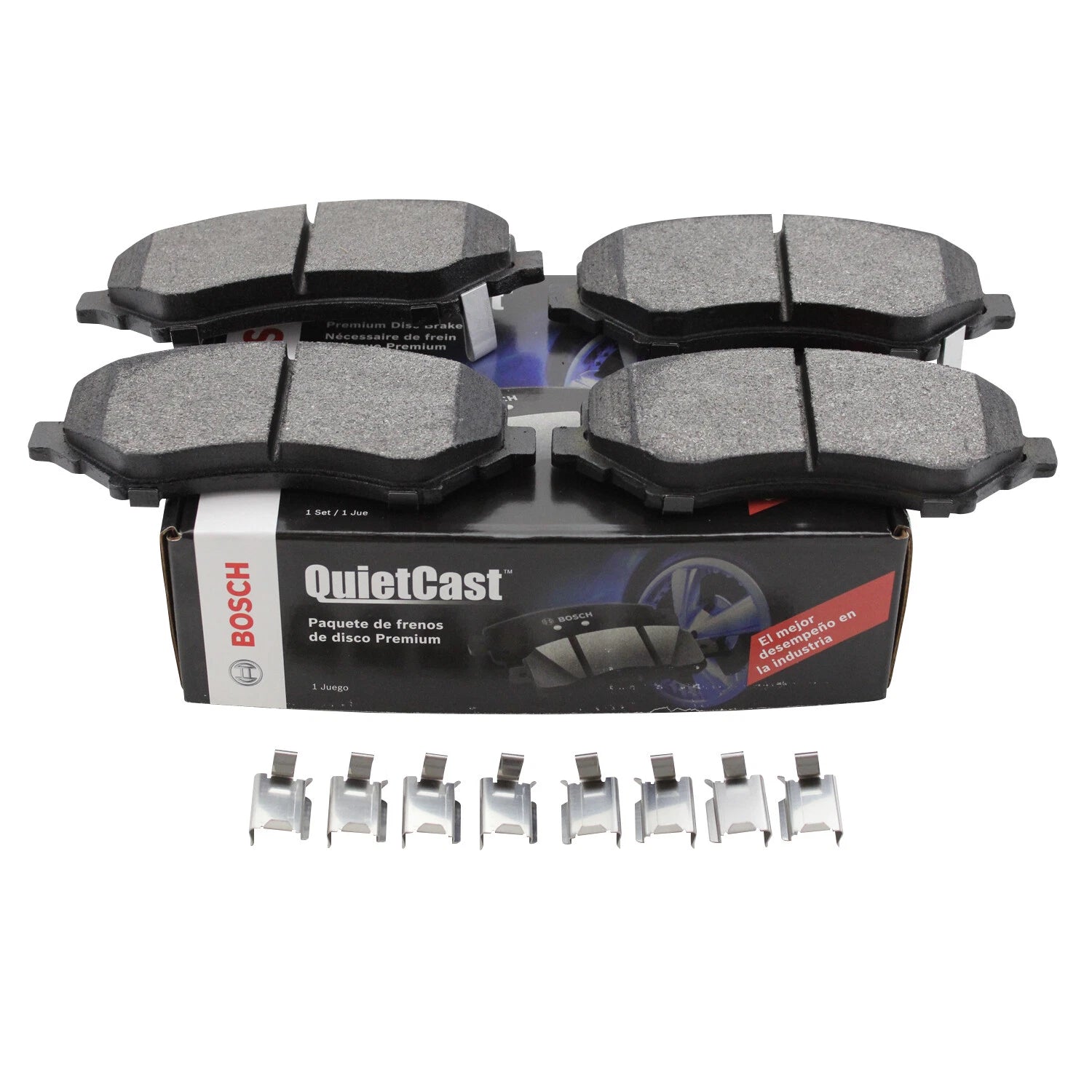 Set of 4 Bosch QuietCast Front Semi-Metallic Brake Pads for Chrysler Dodge Jeep Ram VW