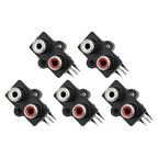 Set of 5 Female Connectors for Audio Visual Devices PCB Mount