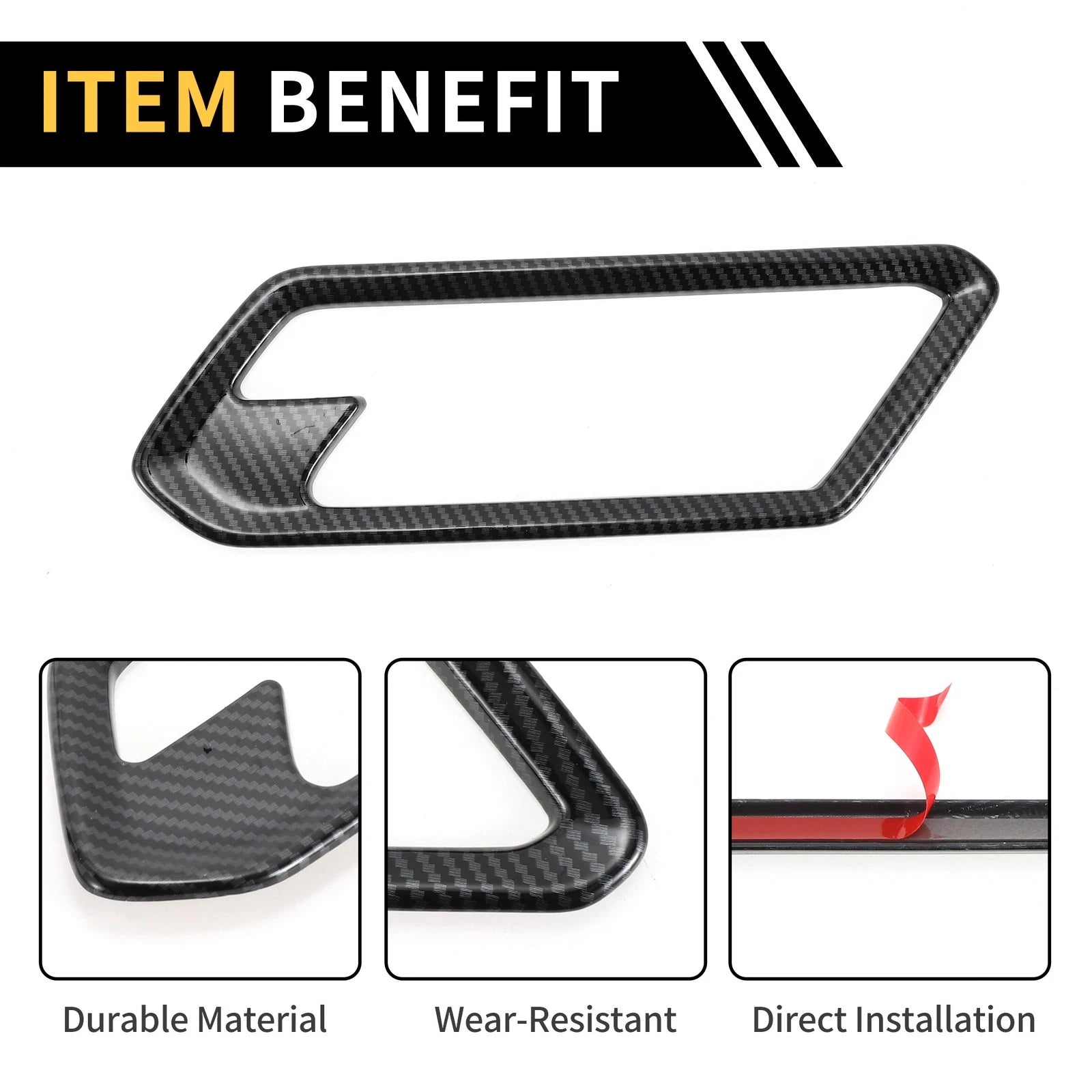 Interior Door Handle Bezel Cover for Chevy Colorado (2023–2024) Carbon Fiber