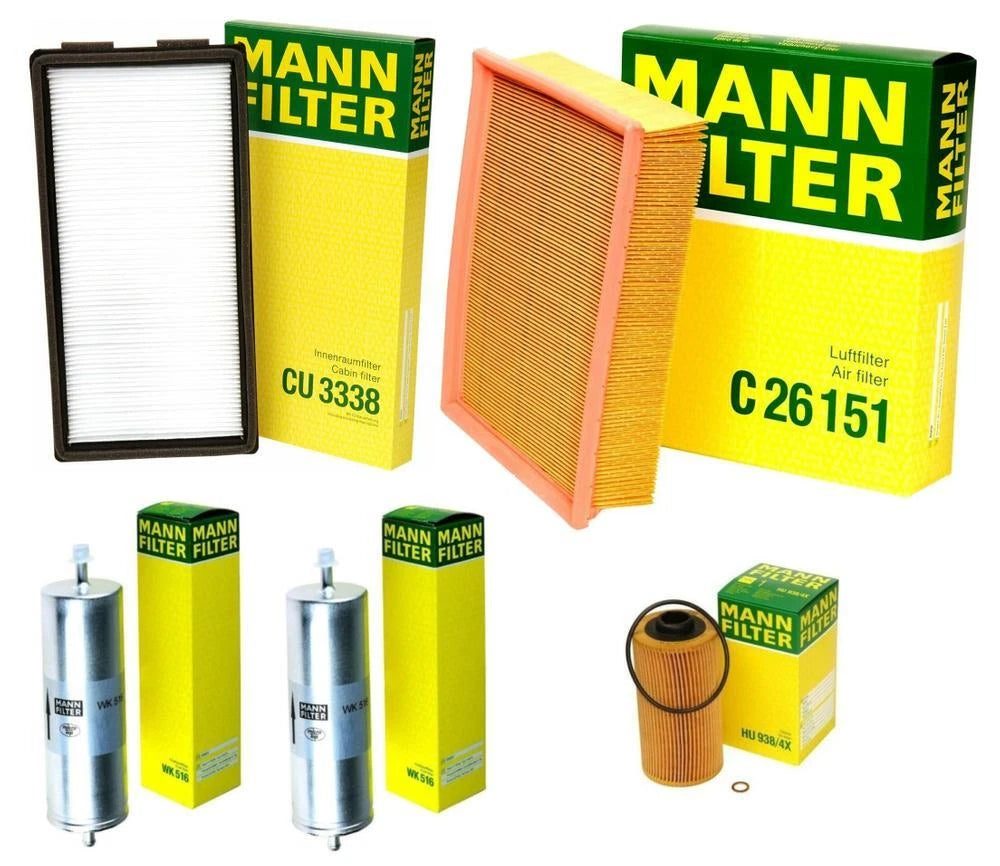 Set of 2 Mann Oil Air Paper Cabin Fuel Filters for BMW E32 E34 (1988–1996)
