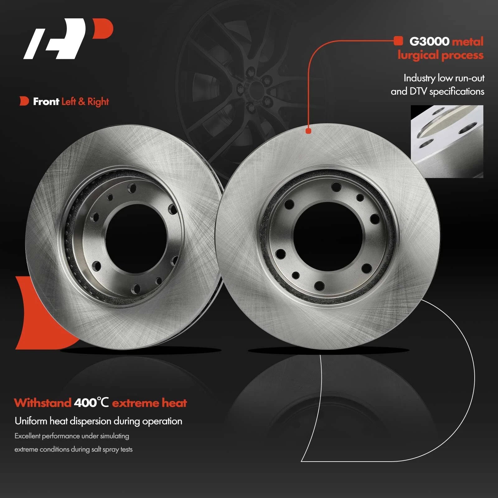 Front Disc Brake Rotors for Hyundai Entourage (2007–2009) Kia Sedona (2006–2014)