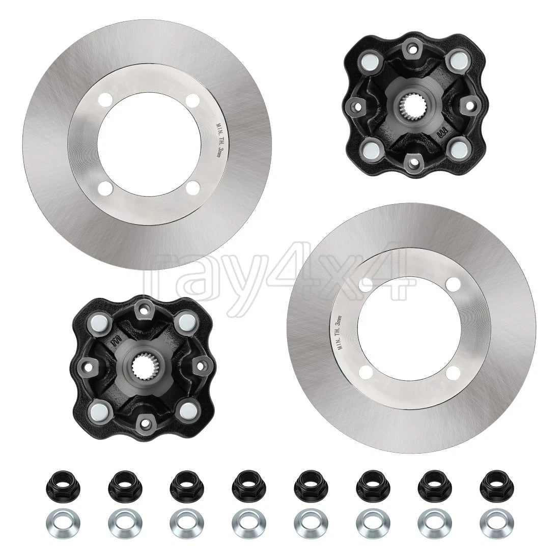 2X Front Wheel Hub w/Rotor for Suzuki Vinson 500 LT-A500F (2002–2003) #54110-38F20