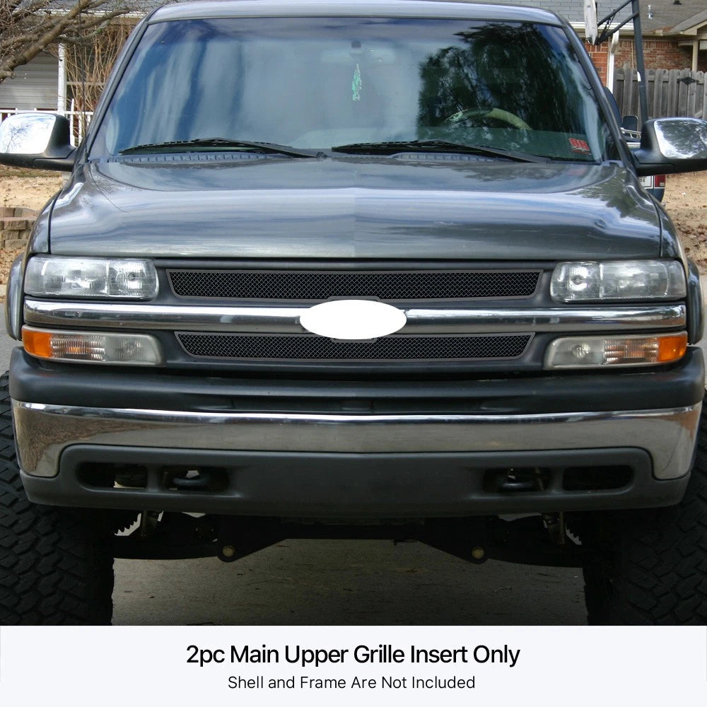Stainless Black Mesh Grille for Chevy Silverado 1500/2500 (1999-2002)