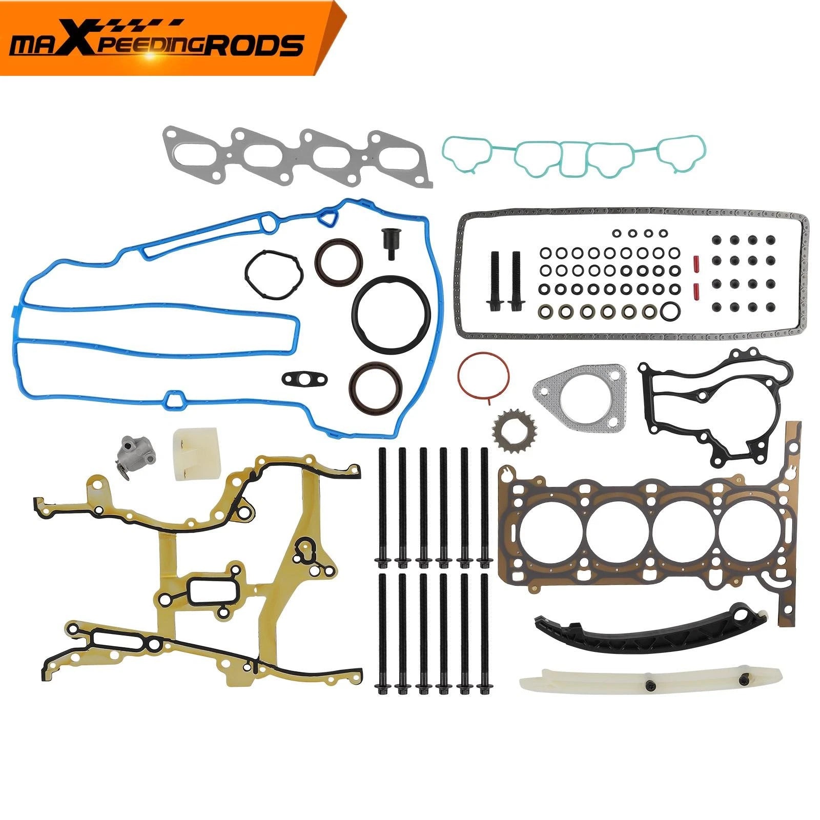 Head Gasket Bolts Set with Timing Chain Kit for Chevrolet Cruze Buick Encore (2011–2019)